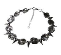 Vdaxvme Collier gothique exquis pour femme avec rivets et chaîne de collier punk unique bijoux tendance, Liuli, Zircone cubique