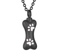 Vdaxvme Collier médaillon pour cendres d'animaux de compagnie pour animal de compagnie, maman, vase à cendres simples, colliers pour urne d'animal de compagnie, empreintes de pattes