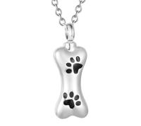 Vdaxvme Collier médaillon pour cendres d'animaux de compagnie pour animal de compagnie, maman, vase à cendres simples, colliers pour urne d'animal de compagnie, empreintes de pattes