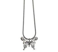 Vdaxvme Collier pour femme Corée Ins Fleurs Papillons Étoile Serpent Os Chaîne à cinq branches Rétro Simple Doux et Cool, Métal, Zircone cubique