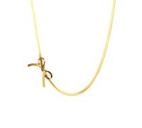 Vdaxvme Collier ras du cou tendance en os de serpent avec pendentif en forme de nœud réglable fait à la main pour femme, Acier titane, Zircone cubique
