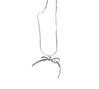 Vdaxvme Collier ras du cou tendance en os de serpent avec pendentif nœud réglable fait à la main pour femme, Métal, Zircone cubique