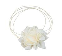Vdaxvme Collier tendance pour femme avec pendentif floral et chaîne tempérament simple froid réglable en corde fine, Tissu + corde, Zircone cubique