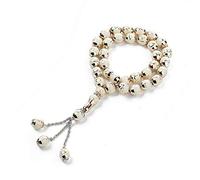 Vdaxvme Collier tendance pour femme avec perles en résine 33 grains - Chapelet tendance - Perles de prière religieuses - Fournitures de culte, Résine, Zircone cubique