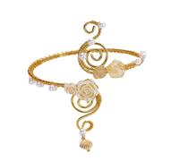 Vdaxvme De bras pour, manchette doré, décorative en fil métallique, accent de mode quotidien, bijoux pour le haut du bras, manchette en spirale, de tenue