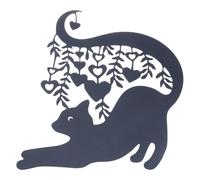 Vdaxvme Décoration de fête en fer de haute qualité en forme de chat lunaire, durable, effet visuel captivant, décoration murale légère, cadeau pour les amis et la famille