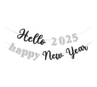 Vdaxvme Décoration du Nouvel An 2025 - Lettres de l'alphabet scintillantes noires et dorées - Convient pour une fête à la maison et un usage commercial - Décoration noire et dorée