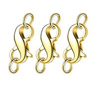 Vdaxvme Double ouverture pour figurine infini huit fermoirs de réparation argent or pour femmes filles accessoires de bijoux 12 mm x 8 mm, taille unique, comme décrit