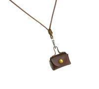 Vdaxvme Élégant collier portefeuille en cuir robuste pour ranger les écouteurs et les pièces de monnaie, design pratique pour une utilisation quotidienne pratique, petit et long, marron, One Size