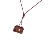 Vdaxvme Élégant collier portefeuille en cuir robuste pour ranger les écouteurs et les pièces de monnaie, design pratique pour une utilisation quotidienne pratique, petit et long, Rouge, TAILLE UNIQUE