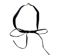 Vdaxvme Élégant collier ras du cou gothique noir/vin unique longue corde bowknot chaîne bijoux accessoires pour femmes, Velours, Zircone cubique