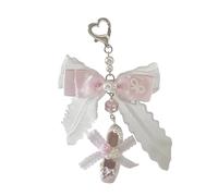 Vdaxvme Élégant Imitation Perles Papillon Bowknot Charme pour sacs à main Porte-monnaie à la mode Accessoire avec sensation confortable Ballets Styles Ruban de perles