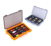 Vdaxvme Ensemble d ' appâts pour Truite d ' Eau Douce pour Le Lancer de | Pack de leurres cuillère 24 pièces avec profil incurvé brillant, styles mixtes, boîtes doubles, équipement