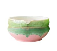 Vdaxvme Ensemble d'accessoires à matcha fabriqués à la main en céramique - Bol à thé vert gazon - Bol japonais essentiel en céramique