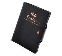 Vdaxvme Enveloppe multifonction de 100 jours Spar Challenge Livre Budget Organiseur avec pages uniques pour le suivi financier Système d'allocation budgétaire Format de poche, Noir