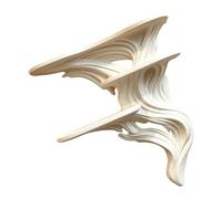 Vdaxvme Étagère d ' appoint Murale incurvée en Couches, White | Organisateur triple affichage pour figurines, décoration intérieure pour salon, entrée, bureau