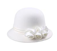 Vdaxvme Fedoras Chapeau pour cosplay, fête de camélia élégant fleur de camélia adulte carnaval fête Charleston Accessoires en laine chaude