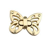 Vdaxvme Fermoir papillon en métal robuste avec mécanisme de rotation sécurisé. Remplacement pour sacs à main et sacs de voyage Serrure de sac en métal, Or clair.