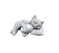 Vdaxvme Figurine de chaton de jardin Statue de chaton extérieur unique Décoration extérieure Yard Art Mémoire Memorial imperméable pour animaux de compagnie Ornements de jardin