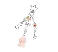 Vdaxvme Flocage ludique de style coréen avec porte-clés chiot et pendentif de téléphone portable pour couples et personnes qui aiment les belles choses, porte-clés en résine colorée, a, taille unique