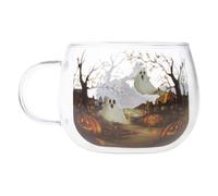 Vdaxvme Gobelets en verre peints de 200 ml avec motif festival d'Halloween, passent au lave-vaisselle, vaisselle de fête, gobelets en verre pour un usage quotidien, joli verre peint