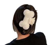 Vdaxvme Harajuku Pince à cheveux en forme d'os en peluche délicate pour adolescente