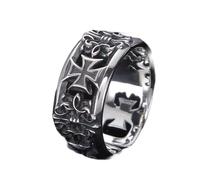 Vdaxvme Hommes Styles Punk Bagues Croix Rétro Hip Hop Bijoux Réglable Cuivre Métal Anneaux Pour Personnalité Unique Métal Croix Accessoires