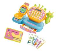 Vdaxvme Kids Supermarket Checkout Set avec scanner réaliste, outil d'apprentissage des mathématiques précoces et mémoire compacte de 3 à 6 images, caisse de supermarché pour jouer