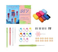 Vdaxvme Kit de crochet méduse comprenant crochet fil aiguille yeux tricot marqueurs débutants