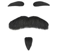 Vdaxvme Kit de faux moustaches auto-adhésifs DIY - Faux matériaux de barbe - Nouvelles moustaches pour Halloween, festival, fête, cosplay, costumes, cosplay, accessoires de costume d'Halloween, d