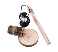 Vdaxvme Kit de feu de camp miniature en bois 1/12 pour maison de poupée, scène d'hiver et accessoires de noël