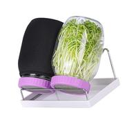 Vdaxvme Kit de germination pour une germination domestique saine avec bac de vidange et couvercle bloquant la lumière, haricots mungo, pots à germer, haricots et noix