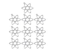 Vdaxvme Lot de 10 pendentifs de structure atomique physique, chimie, bijoux pour les amateurs de science et l'éducation, 33x26mm, Métal