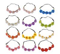 Vdaxvme Lot de 12 bandeaux élégants en tissu pour femme - Couronne de fleurs - Accessoire de cheveux pour mariage