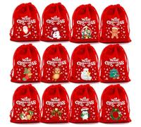 Vdaxvme Lot de 12 sacs en peluche douce pour les fêtes et projets d'artisanat avec cordon de serrage