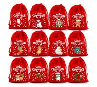 Vdaxvme Lot de 12 sacs en peluche douce pour les fêtes et projets d'artisanat avec cordon de serrage