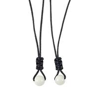Vdaxvme Lot de 2 colliers de promesse pour femme - Chaîne tressée réglable - Corde en coton et oxyde de zirconium