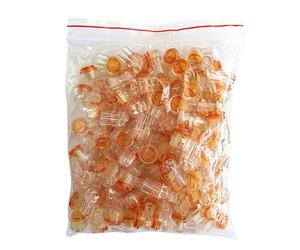 Vdaxvme Lot de 200 bornes de connexion à sertir 1 port - Connecteur transparent - Câble Ethernet - Cordon téléphonique