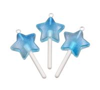 Vdaxvme Lot de 3 pendentifs uniques en forme d'étoile en forme de cœur avec revêtement en résine robuste pour un usage quotidien décontracté, 5cm x 5cm x 1cm, Résine