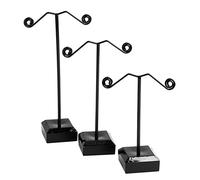 Vdaxvme Lot de 3 présentoirs de boucles d'oreilles en acrylique noir transparent pour affichage de détail en T, accessoires de photographie, porte-clés, porte-bijoux