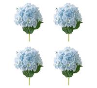 Vdaxvme Lot de 4 fleurs d'hortensias robustes et flexibles - Assemblage facile - Décorations de fête à la maison - Pièces maîtresses d'hortensias