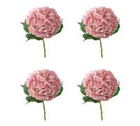Vdaxvme Lot de 4 fleurs d'hortensias robustes et flexibles - Assemblage facile - Décorations de fête à la maison - Pièces maîtresses d'hortensias