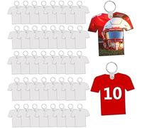 Vdaxvme Lot de 40 porte-clés à sublimation en métal pour travaux manuels, 3 formes vierges, taille unique, comme décrit