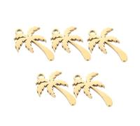 Vdaxvme Lot de 5 breloques élégantes en forme d'arbre de noix de coco pour loisirs créatifs et création d'accessoires personnalisés, Size 1.8x1.2cm/0.71x0.47inch, Acier inoxydable