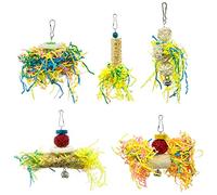 Vdaxvme Lot de 5 petits perroquets à mâcher en rotin pour perruches