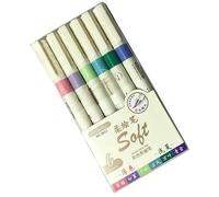 Vdaxvme Lot de 6/12 feutres de coloriage flexibles, pointe en nylon, encre uniforme, convient pour les projets d'art dans les scènes nocturnes. Marqueur artistique flexible en plastique