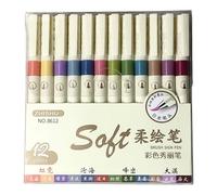 Vdaxvme Lot de 6/12 feutres de coloriage flexibles, pointe en nylon, encre uniforme, convient pour les projets d'art dans les scènes nocturnes. Marqueur artistique flexible en plastique