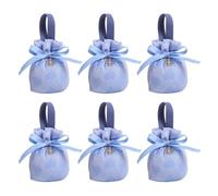 Vdaxvme Lot de 6 petites pochettes à bonbons de mariage avec joli nœud en ruban et cordon de serrage pour bonbons de mariage et cadeaux de fête