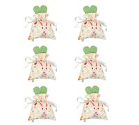 Vdaxvme Lot de 6 sacs avec cordon de serrage sur le thème des lapins pour chocolats, bonbons, décoration de fête, emballage cadeau, pochettes d'organisation