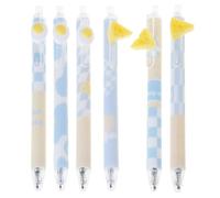 Vdaxvme Lot de 6 stylos rétractables neutres à encre gel au sel de mer et fromage - 0,5 mm - Fournitures scolaires pour journal intime et écriture